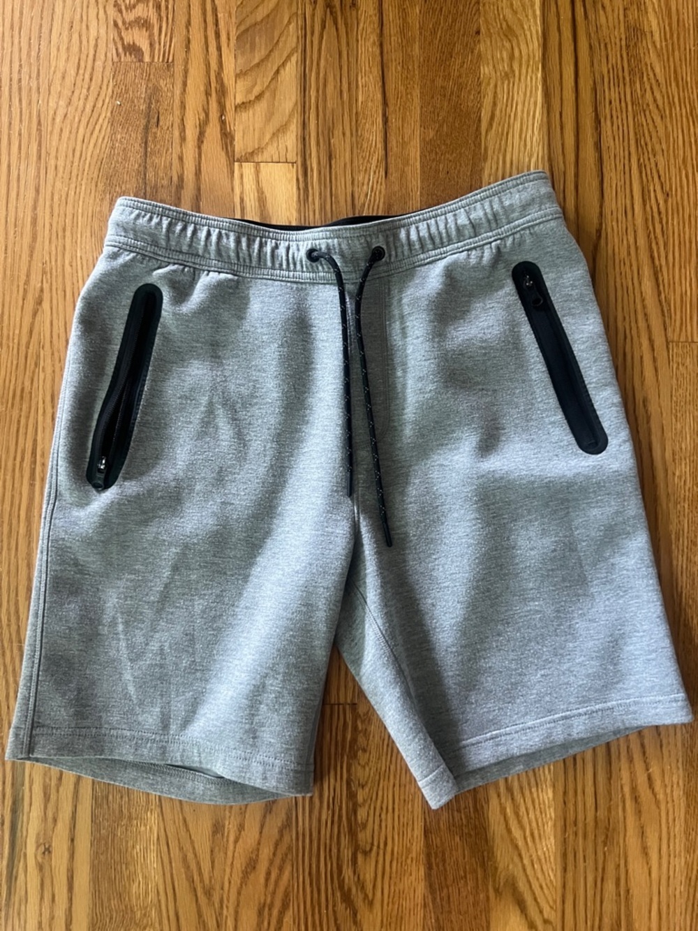 American Eagle Outfitters Grey Athletic Drawstring Zip-Pocket Shorts